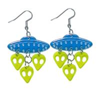 Milisten UFO Spaceship Dangle Earrings for Women and, Novelty Flying Saucer Ear Jewelry, Fun Outer Space Ear Accessory