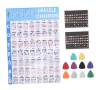 Milisten Ukulele Chord Chart Set with Picks and Scale Stickers for Beginners and Intermediate Players Pocket Practice Tool for Rapid Learning and Music Theory Mastery Suitable for Personal
