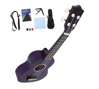 Milisten Ukulele Deep Purple Wooden Mini Guitar String Beginner Friendly Portable Instrument for Early Music Education with Bag and Accessories