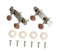 Milisten Ukulele Replacement String Tuning Pegs Set, 4-string Brown Double-hole Steel Shaft Head Knobs, Ukulele Tuning Peg Parts for Music Accessories
