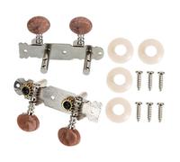 Milisten Ukulele String Tuning Pegs Set 2-position Brown Double-hole Steel Shaft Replacement Head Knobs for 4-string Ukulele Professional Music Accessory and String Replacement