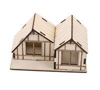 Milisten Unfinished Wooden Miniature House Model for Crafts Educational Childrens Imaginative Play Small Houses for Crafts Party Decorations