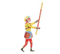 Milisten Vintage Chinese Shadow Puppet Monkey King Wooden Hand Puppet for Adults Home Decoration and Family Bonding Activities