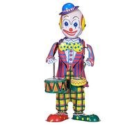Milisten Vintage Clown Drummer Toy Figure Retro Clockwork Wind-Up Decoration Colorful Clown Ornament for Boys and Girls Unique Table Décor for Nursery and Playroom