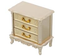 Milisten Vintage Miniature Dollhouse Side Cabinet Wooden Bedroom Nightstand with Realistic Craftsmanship Decorative Mini Bedside Table for Dollhouse Furniture Accessories