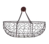 Milisten Vintage Rustic Iron Mesh Storage Basket for Kitchen Fruit Vegetable Holder, Small Grey-black Metal Container with Retro Design for Breakfast Table Decor and Egg Storage Organizer
