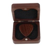 Milisten Walnut Wood Guitar Picks with Mini Wood Box Rounded Edge Acoustic Electric Guitar Plectrums for Beginners and Musicians Portable Thumb and Finger Picks Collection