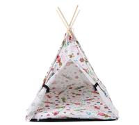 Milisten Washable PET Triangle Tent Portable Dog Nest Creative PET Kennel Folding Cat House for Indoor and Outdoor Use Easy to Clean Wooden Dog Bed