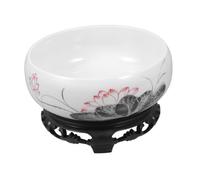 Milisten Water Lily Bowl Planter Ceramic Hydroponic Flower Pot for Indoor Plants Daffodil Container Base Traditional Chinese Porcelain Lotus Basin for and Decorative Use