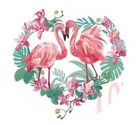 Milisten Waterproof Round Flamingo PVC Sticker Love Floor with Design and Self Adhesive Non- Decal for Tile Bedroom and Room Decoration