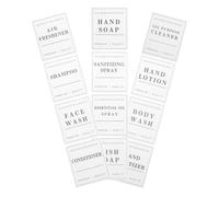 Milisten Waterproof Self-Adhesive Bathroom Bottle Labels, 24pcs White 70x80mm, Hand Soap Shampoo Dispenser Stickers for Organizing Bathroom Containers, 2 Sets