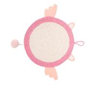 Milisten Wear-resistant Sisal Cat Scratching Board Pink Angel, Interactive Kitten Scratching Mat for Claw Training and Furniture Protection