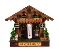 Milisten Weather House Barometer Indoor Wall Hygrometer Combo with Temperature Humidity Display for Home Decoration and Climate Monitoring