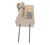 Milisten Weatherproof Resin Angel Wing Grave Flower Vase with Spike for Memorial Cemetery Decoration Easy Ground Insertion Gravesite Ornament for Headstone and Gravestone Floral Tributes