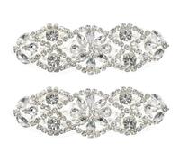 Milisten Wedding Belt for Bride Rhinestone Sash Belt Applique Crystal Applique Beaded Decor Hot Fix Sewn Decoration for Bridal Dress Evening Prom Gown Diy Wedding Sash 2 Pack