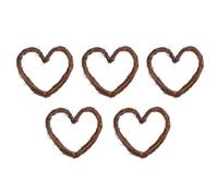 Milisten Wedding Decor 5pcs Rattan Wreath 20cm Heart Shape Rattan Wreath Diy Crafts for Wedding Party Door Garland Home Hanging Decor Grapevine Wreath