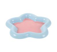 Milisten Whisker-friendly Ceramic Cat Bowl Shallow Star-shaped Dish for Small Pets Dual-use Food and Water Plate for Cats Kittens and Small Dogs Non-tip Pet Feeding Bowl