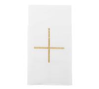 Milisten White Embroidered Linen Corporal for Churches with Cross Symbol - Sacramental Communion Altar Cloth for Catholic Mass and Church Ceremony Liturgy