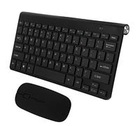 Milisten Wireless Keyboard Mouse Combo Quiet Mini Lightweight Set for Laptop Pc, 2.4g Simple Plug and Play Black Computer Accessory for Home and Office