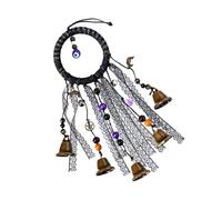 Milisten Witch Bell Outdoor Wind Chime Handmade Woven Vine Ring Hanging Ornament for Garden Patio Porch Home Decor Relaxation and Protection Charm