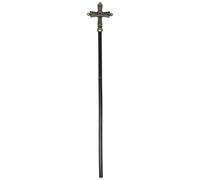 Milisten Wizard Cosplay Prop Ancient Roman Religious Staff 114Cm Silver for Halloween Priest Costume Role Play Accessory for Adults and