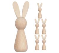 Milisten Wood Decoration Rabbit Unfinished Wooden Rabbit Shape Pendants DIY Easter Craft Decor Creative Painting Mini Ornaments Home Table Centerpiece Decoration for Easter Party Supplies