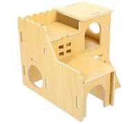 Milisten Wood Hamster House Multi-level Hideout for Small Pets for Hamsters Chinchillas More Provides Cozy Sleeping Space and Fun Hiding Place