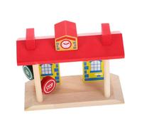 Milisten Wood Train Track Set for Boys and Girls 10-Piece Wooden Railway Station Accessories Compatible Toy Train Sets for Imaginative Play and Learning