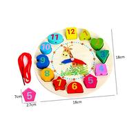 Milisten Wooden Beads Sorting Clock for Educational Wooden Blocks with Digital Clock Early Development Boys