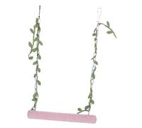 Milisten Wooden Bird Swing Perch for Parrots and Budgies Wear Resistant Hanging Cage Stand with Cozy Natural Material Easy to Install for Indoor Caged Birds and Parakeets