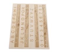 Milisten Wooden Braille Alphabet Tracing Board Educational Tool for Blind Interactive Learning Aid for Visually Impaired for Beginners to Master Braille Skills