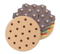 Milisten Wooden Burger Stacking Puzzle for Preschoolers Montessori Educational Geometric Shape Blocks for Early Learning Logical Thinking Trainer and Fine Motor Skill Development for Boys