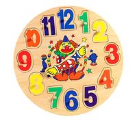 Milisten Wooden Clock Toys for Toddlers Educational Number Clock Playthings Beads Cognitive Development Toy for Early Learning for Preschool Activities