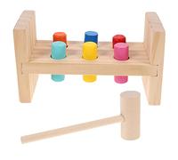Milisten Wooden Cognitive Hammer for Montessori Educational Percussion Plaything with Clock Model Safe Non Toxic Paint Fine Motor Skill Development Whacking for Learning and Coordination
