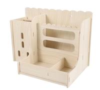 Milisten Wooden Grass Feeder Rack Wear-resistant Cage Food Bowl Multifunctional Household Rabbit Feeder Suitable for Guinea Pig and Bunny Daily Use