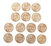 Milisten Wooden Growth Cards for Newborns Creative Milestone Photography Props Safe Light Reusable Month Record Cards Keepsakes for Parents to Cherish Special Moments