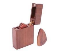 Milisten Wooden Guitar Pick Storage Box Walnut Wood Finish for Storing and Displaying Guitar Picks