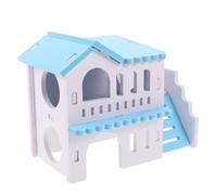 Milisten Wooden Hamster Hideout House Double-layer Design Small Animal Villa for Guinea Pigs and Dwarf Pets Stylish Compact Habitat with Spacious Two-story Structure for Exploration and