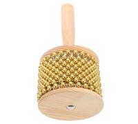 Milisten Wooden Handle Cabasa Percussion Instrument with Metal Beads Unique African Rhythm Shaker for Jazz and Compact and Portable Musical Toy
