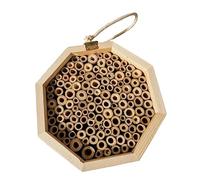 Milisten Wooden Hanging Beehive Outdoor Pollinator House Weather Resistant Nesting Box for Garden Flowers Fruit Trees Easy to Install Suspended Habitat for Bees