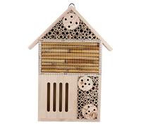 Milisten Wooden Insect House Bee Shelter Nest Box Cozy Bug Hotel for Gardens Natural Wood Design for Bees and Butterflies Encourages Wildlife Nesting and Observation