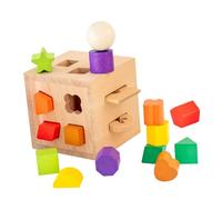 Milisten Wooden Intelligence Box Educational Geometric Matching for Cognitive Color Recognition Game Hand-eye Coordination and Creativity Development for Boys and Preschool