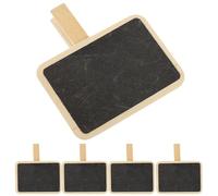 Milisten Wooden Mini Blackboard Clips Set of 10 with Rectangular Boards for Message Taking and Event Decoration