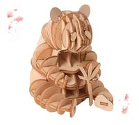 Milisten Wooden Panda Puzzle Handmade Educational DIY Jigsaw Model Safe Smooth Wood Enhances Hand-eye Coordination and Intellectual Development Birthday Gift for Boys
