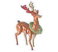 Milisten Wooden Reindeer Puzzle DIY Christmas Craft for Unique Holiday Decor Elk Jigsaw Family Activity and Thoughtful for Boys and Spreading Festive Cheer