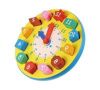 Milisten Wooden Shape Number Clock for Preschool Montessori Educational Safe Water Based Paint Smooth Polished Edges Learning and Numbers Cognitive Development