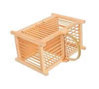 Milisten Wooden Small Pet Cage with Handle Escapeproof Habitat for Crickets Grasshoppers Hamsters Reptiles Decorative Vintage Style Carrier Easy to Clean Multiuse Animal Home