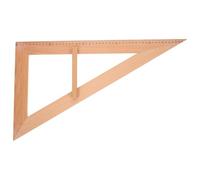 Milisten Wooden Teaching Tool Large Triangular Ruler with Semi-circle Protractor Teacher Measuring Ruler Classroom Drafting Tool for Geometry and Woodworking