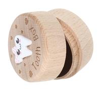 Milisten Wooden Tooth Keepsake Box for Baby Boys with Large Capacity and Intricate Carved Design Teeth Storage Holder to Preserve Memories Gift for Parents
