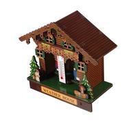 Milisten Wooden Weather House Barometer with Man and Woman Figures Indoor Wall-mounted Temperature Humidity Monitor for Home Decor Hygrometer Probe for Accurate Weather Station